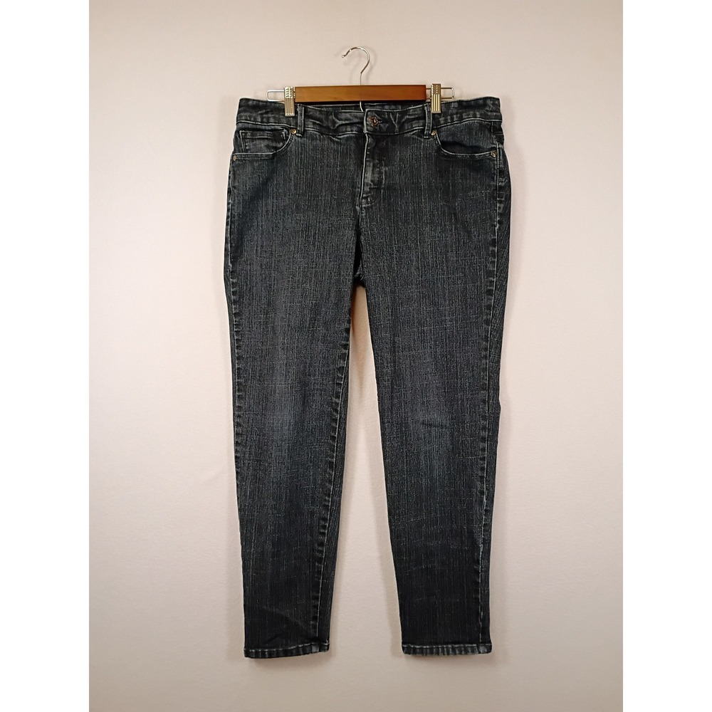 Classic Core Liz Claiborne Woman 14W Dark Wash Straight Leg Stretch Denim Jeans